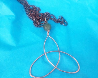 Copper Trinity Knot & Connemara Pendant