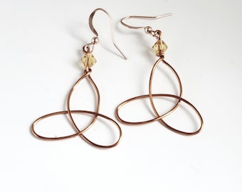 Copper Trinity Knot Earrings