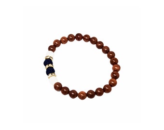 Rosewood Bead Stretch Cord Bracelet