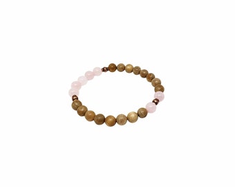 Sandalwood & Rose Quartz Bracelet