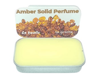Amber Solid Natural Perfume Balm. Do skóry wrażliwej. Ręcznie robione kosmetyki naturalne. Długotrwały zapach. Wyprodukowano w Wielkiej Brytanii.