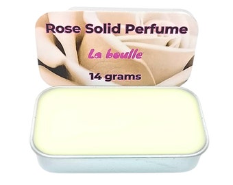Balsamo profumato solido alla rosa – Fragranza naturale di rosa – Profumo tascabile a lunga durata – Aromaterapia floreale – Realizzato a mano nel Regno Unito