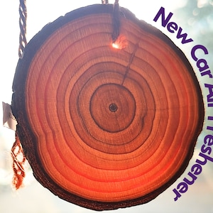 New Car Air Freshener. Wooden Slice with Long-Lasting Fragrance. Car Diffuser. Car Perfume. Handmade in UK.