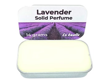 Balsamo profumato solido alla lavanda – Fragranza naturale alla lavanda – Profumo tascabile a lunga durata – Aromaterapia rilassante – Realizzato a mano nel Regno Unito