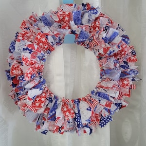 Patriotic rag wreath