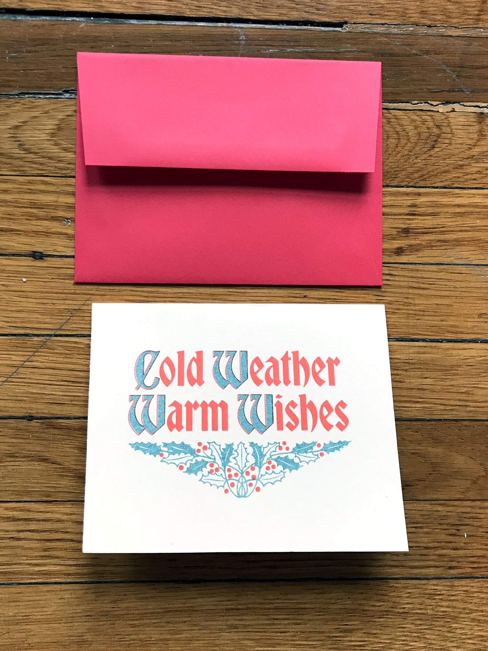 Cold Weather Warm Wishes Greeting Card Etsy