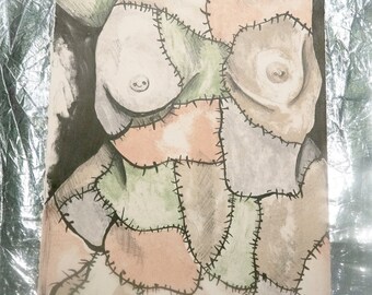 Frankenstein Lady Lithograph Print