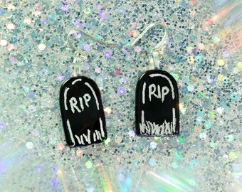Headstone Glass Earrings
