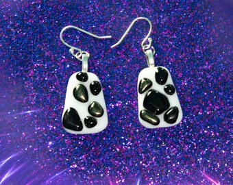 Cow Tag Glass Earrings