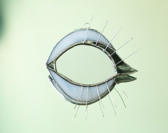 Black and White Stained Glass Eye Mirror