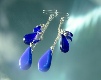Teardrop Glass Dangle Earrings