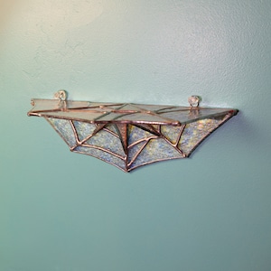 Iridescent Stained Glass Spiderweb Shelf