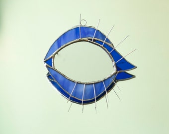 Blue Stained Glass Eye Mirror