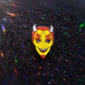Devil Halloween Mask Hard Enamel Pin