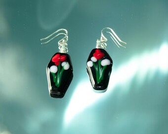Coffin Glass Earrings