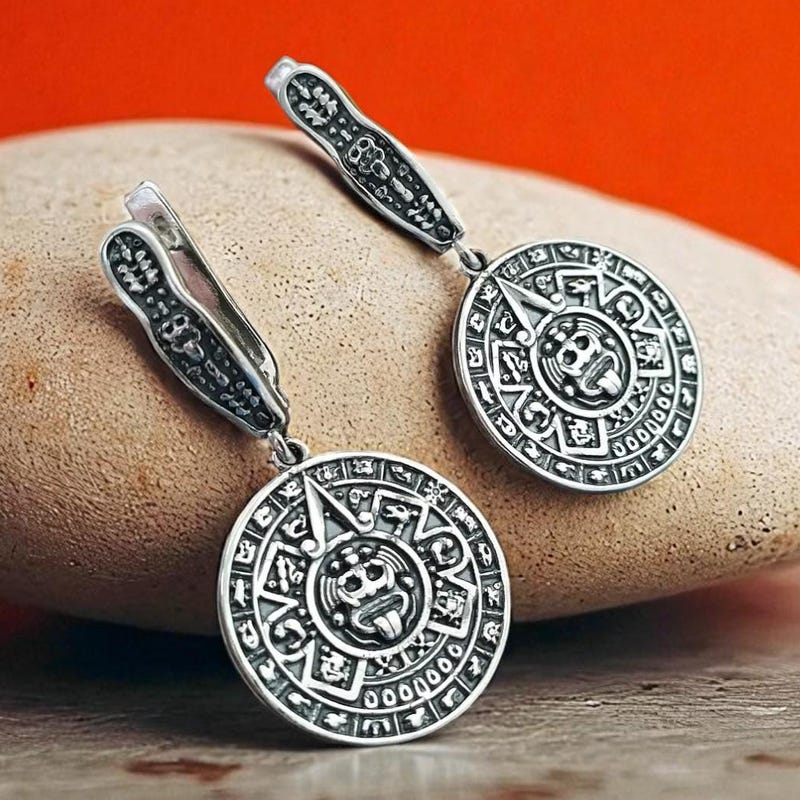 Dangle Mayan Earrings Etsy
