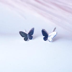 Dainty Butterfly Stud Earrings | 925 Sterling Silver, 18k Gold Filled | Minimalist Summer Jewelry | Delicate Nature Earrings | Gift for Her