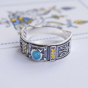 Stand With Ukraine Tryzub Ring | Support Ukraine Jewelry | Sterling Silver & CZ | Patriotic Gift
