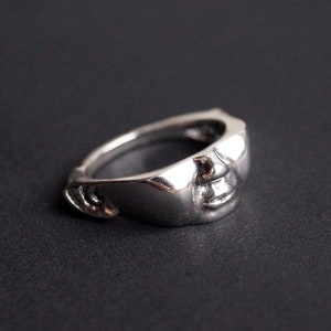 925er Silber Geister Ring, Gothic Ring Puppengesicht Ring