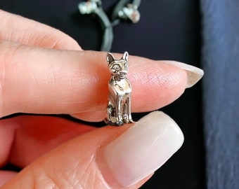 Amuleto talismán de gato Bastet relleno de plata 925, energía femenina, empoderamiento femenino