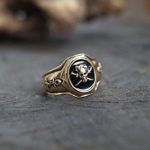 14k Gold Filled Pirate Skull Ring