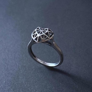 925 Silver Skeleton Heart Gothic Ring