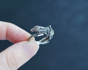 Anillo ajustable Dragón de Plata