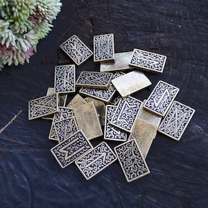 Bronze Elder Futhark Runes in Leather Pouch Divination Tools Witch gift