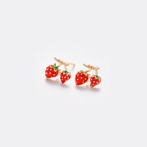 14k Gold Filled Strawberry Stud Earrings