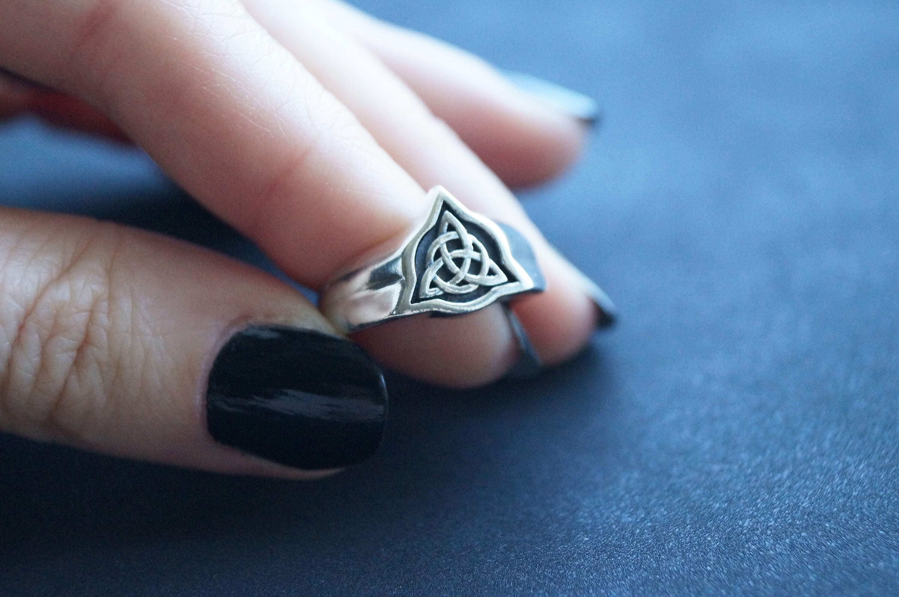 Sterling Silver Triquetra Ring Celtic Trinity Knot Ring - Etsy