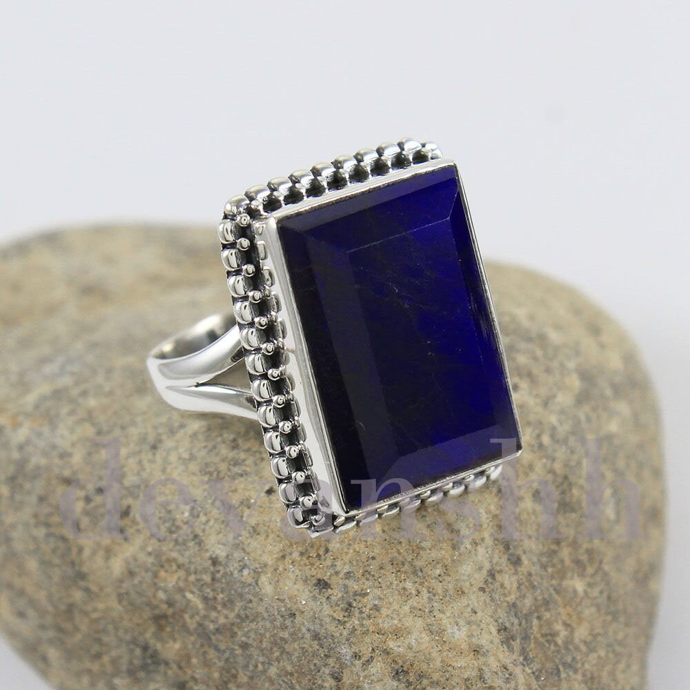 Zancan silver blue stone ring.