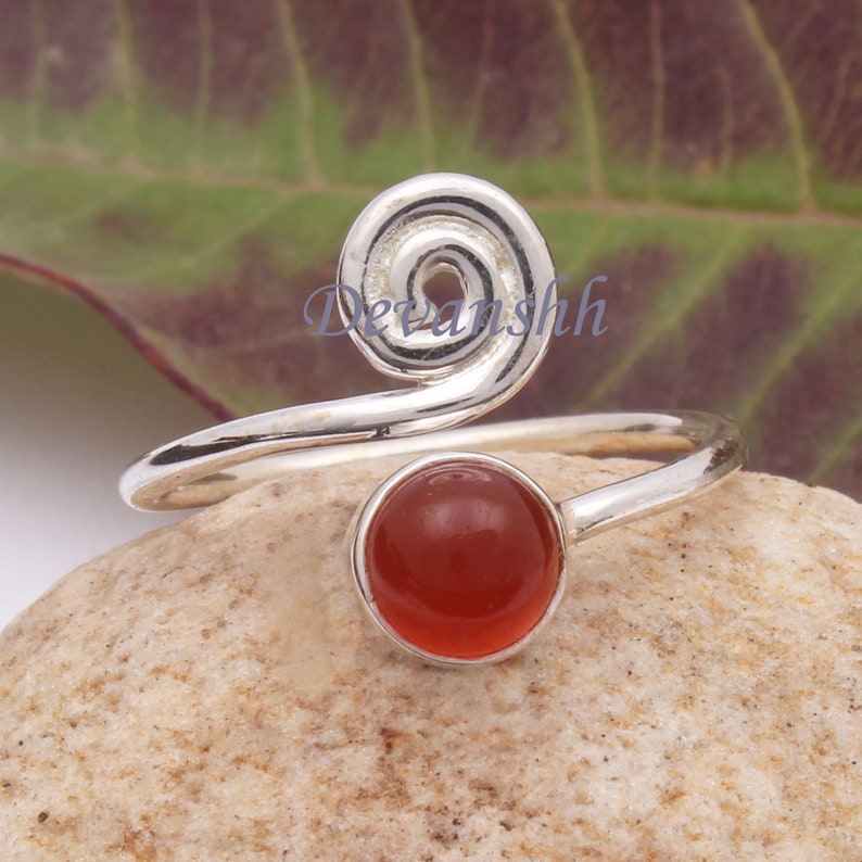 Silver Jewelry Gift for Her LOVELY Carnelian Ring 925 Sterling Silver Ring Gemstone Ring Handmade Ring Adjustable Ring Silver Ring