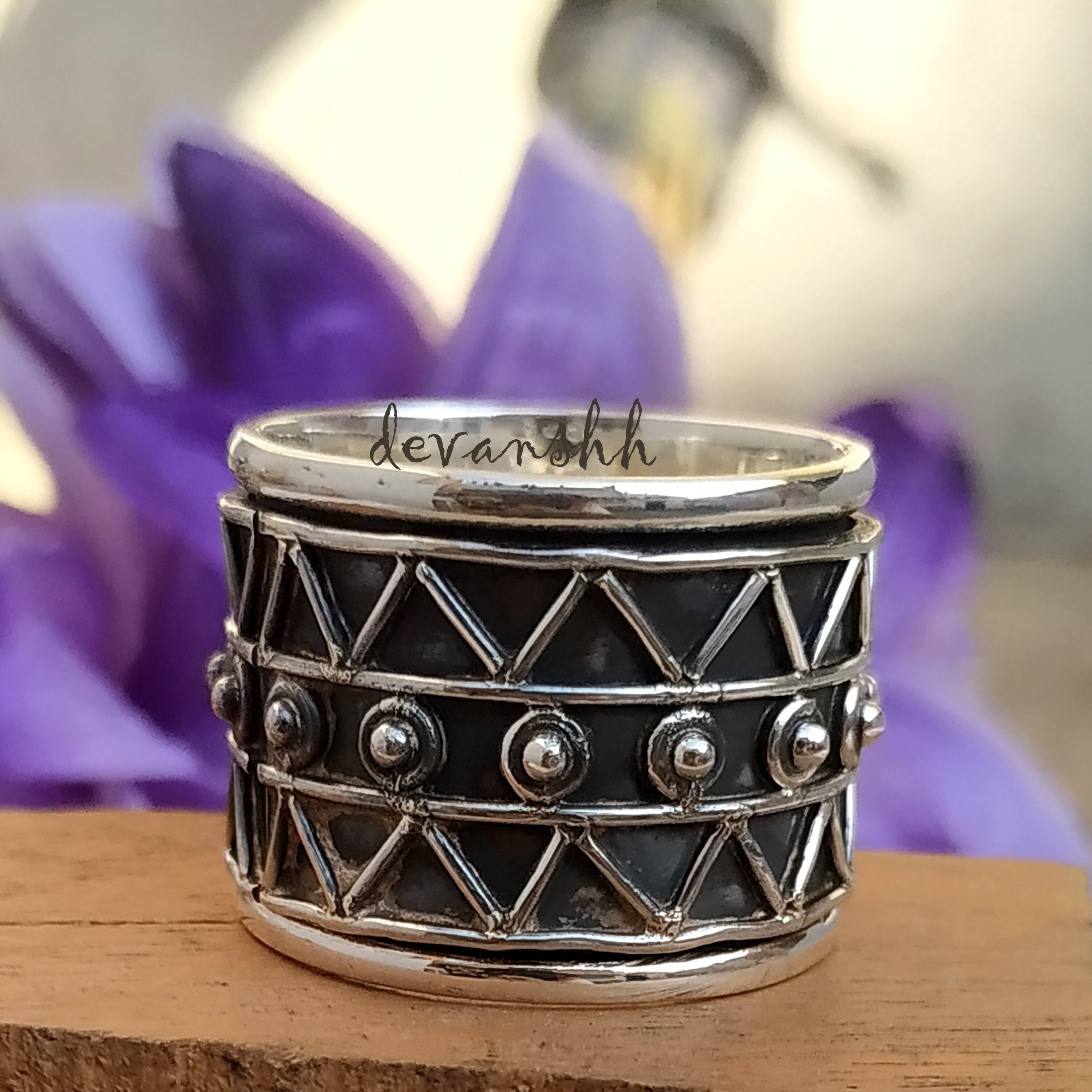 Spinner Ring Anxiety Ring Worry Ring Thumb Ring 925 Silver Etsy