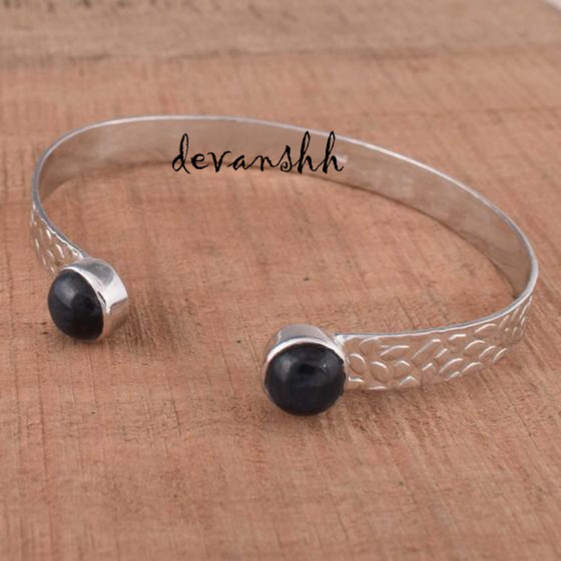 Women Bangle Cuff Bangle,Statement Bangle,Boho Bangle,925 Silver Bangle Arm Bracelet Handicraft Black Onyx Gemstone Bangle Stone Bangle