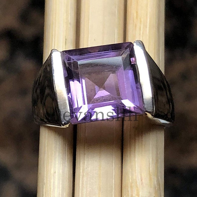 Amethyst Gemstone Ring Amethyst Men's Ring 925 Sterling Etsy