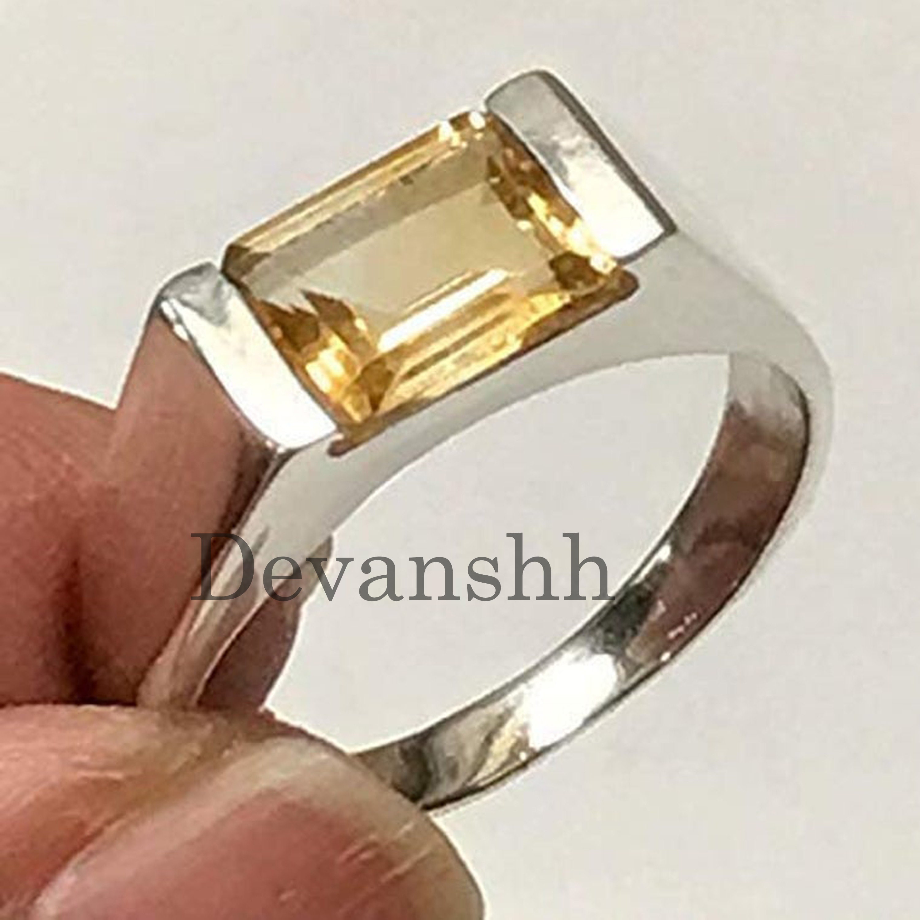 A Citrine Gemstone Men's Ring Citrine Men's Ring Etsy