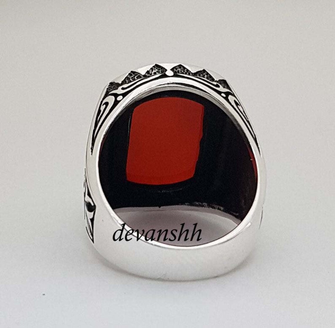 Carnelian Mens Ring Gemstone Mens Ring Signet Mens Ring | Etsy