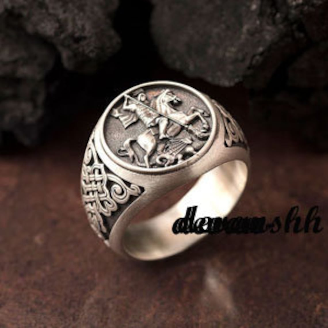 Archangel Saint Michael Silver Men Ring St Michael Ring Ring Etsy