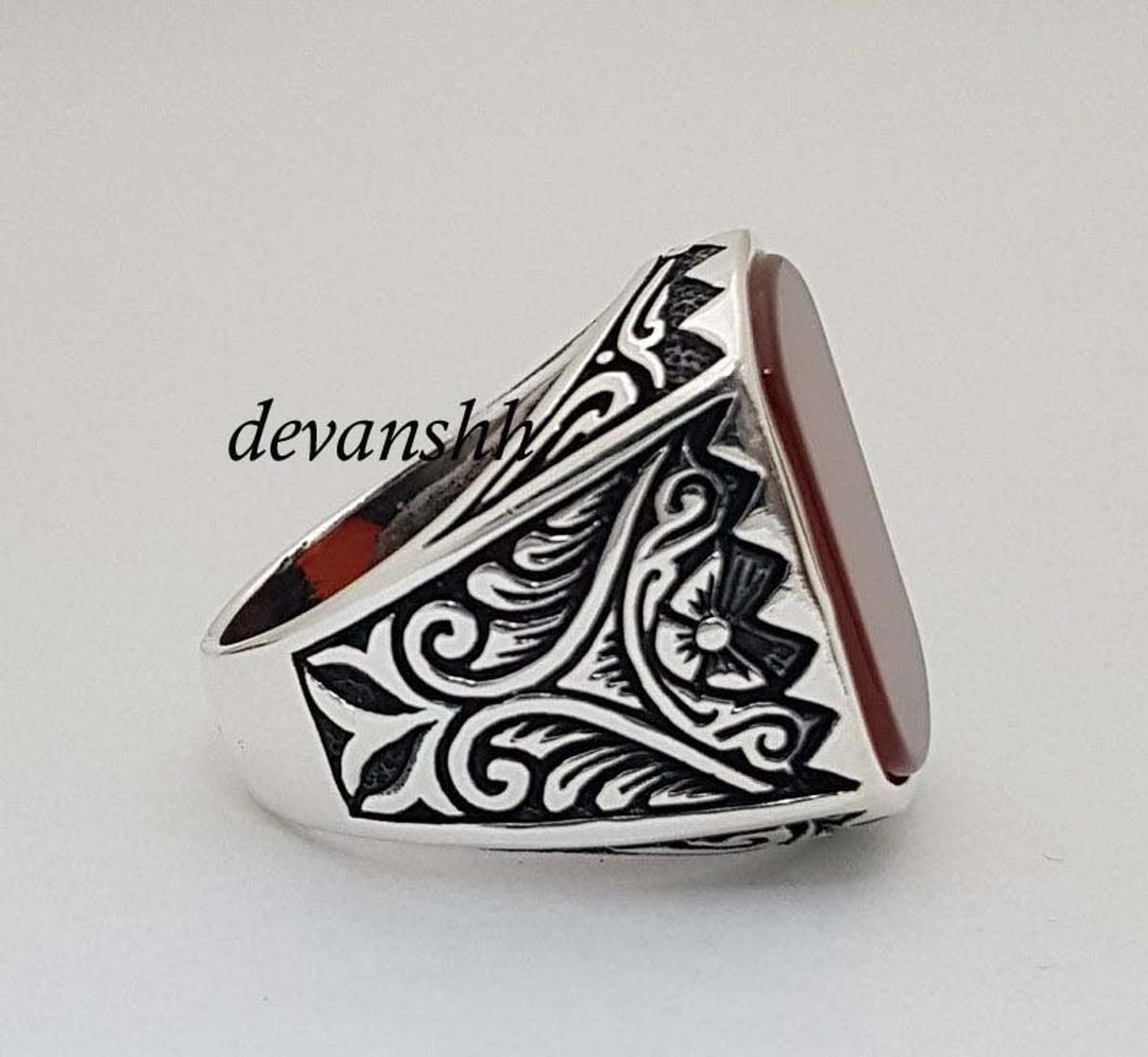 Carnelian Mens Ring Gemstone Mens Ring Mens Ring Etsy