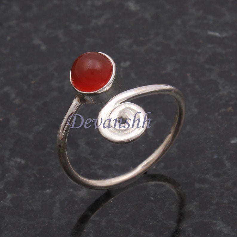Silver Jewelry Gift for Her LOVELY Carnelian Ring 925 Sterling Silver Ring Gemstone Ring Handmade Ring Adjustable Ring Silver Ring
