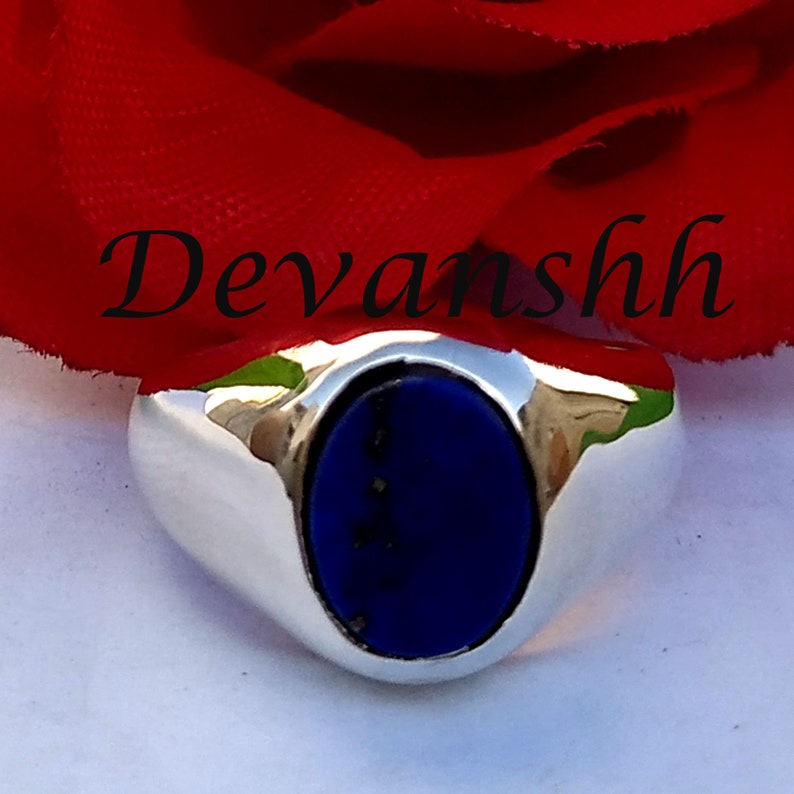 Lapis Lazuli Ring Mens Lapis Ring Sterling Silver Lapis Etsy