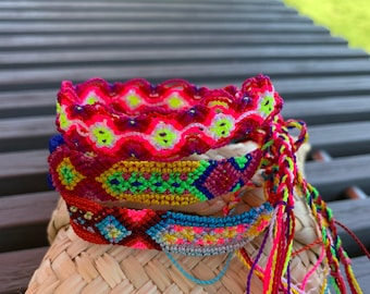 Friendship bracelet Mexican bracelet boho bracelet  Unisex traditional friendship bracelet hand braided one size fits most hand crafted