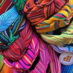Bellas diademas Mexicanas Trabajo 100% artesanal Hechas a mano Diademas para niña o mujer Diademas de tela cambaya