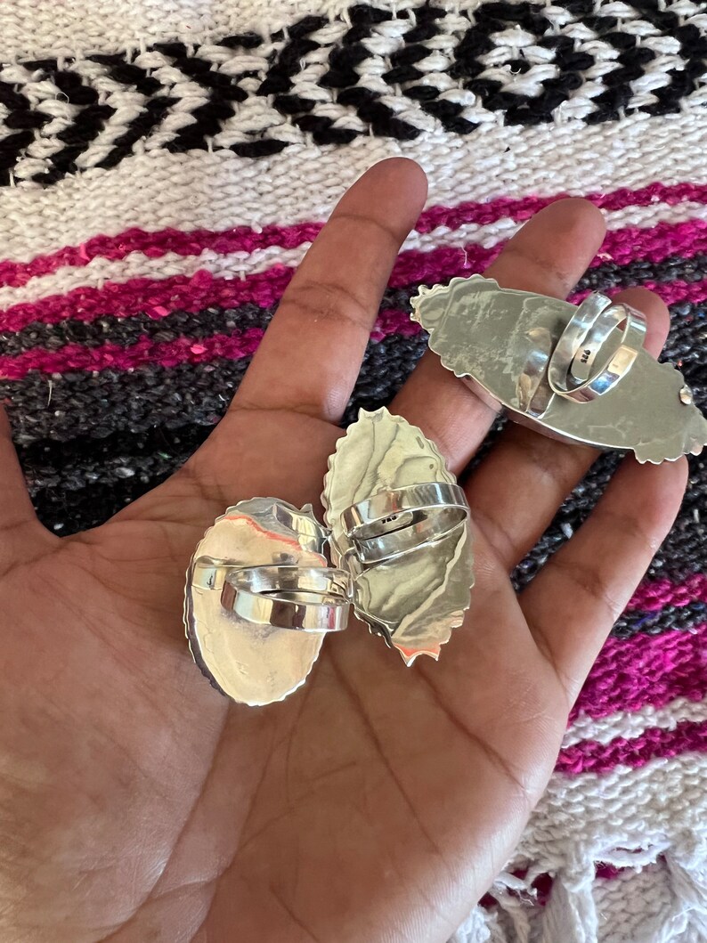 Genuine labradorite rings Authentic .925 sterling silver rings from Taxco Mexico Healing stones Stunning craftsmanship Protective amulet image 10
