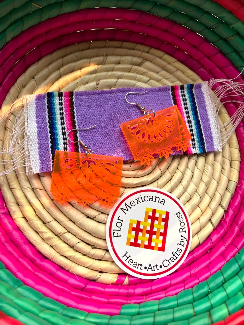 Papel picado Mexican earrings Laser cut Inspired by our traditional Papel picado Celebrate Mexico Folk Art Fresh look Very Feminine