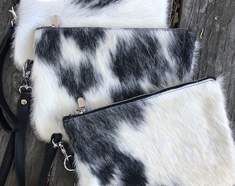 Real cowhide clutch pulsera de mujer cuero auténtico hermoso bolso de mano auténtica piel de vaca estilo occidental rodeo bolso vaquera pulsera