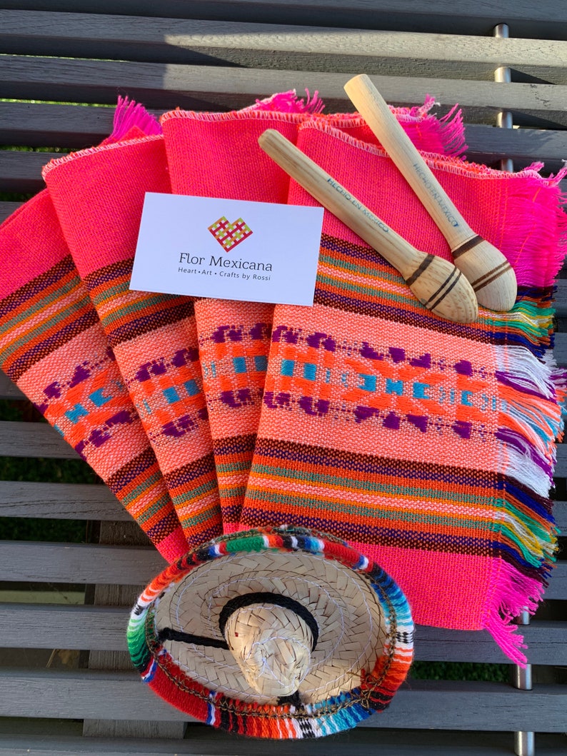 4 Mexican placemats Fabric Napkins table decorations Mexican Etsy