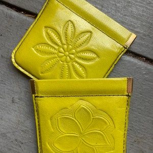 Leder-Geldbörse aus echtem Leder von Mex. Kleine Geldbörse, kleine und schöne Geldbörse. Münztasche aus geprägtem Leder, echtes Leder, handgefertigt