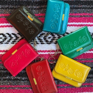 Cartera de cuero vintage pequeña y única cartera y monedero auténticos accesorios de cuero estilo vintage colores de pernos Mini réplica mamá y yo