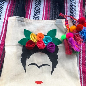 Mexican tote purse Beach Style bag Mercado and vacation tote purse Folk art Mexican culture Tequila & Catrina flat purse La mexicana bag